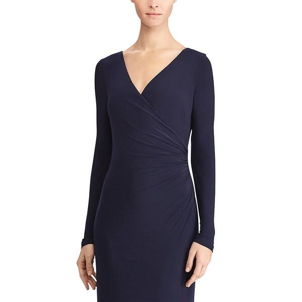 Shop Lauren Ralph Lauren Womens Clevella Tulle Panel Jersey Dress