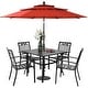preview thumbnail 22 of 22, MAISON ARTS 10ft 3 Tiers Patio Outdoor Umbrella Matched with most Patio Table with Ventilation Auto-tilt and Crank Lift Orange Red