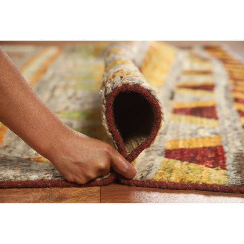 Geometric Moroccan Oriental Area Rug Handmade Multi-Color Wool Carpet - 7'2" x 10'0"