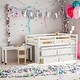 preview thumbnail 2 of 37, Modern Twin Size Loft Bed with Retractable Writing Desk and 4 Drawers and Lateral Portable Desk and Shelves