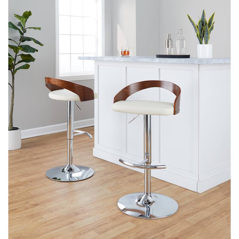 Carson Carrington Stavanger Adjustable Bar Stool with Rounded T Footrest (Set of 2)