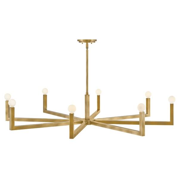 slide 2 of 9, Hinkley Lighting 45049 Ezra 50" Wide 8 Light Chandelier Heritage Brass