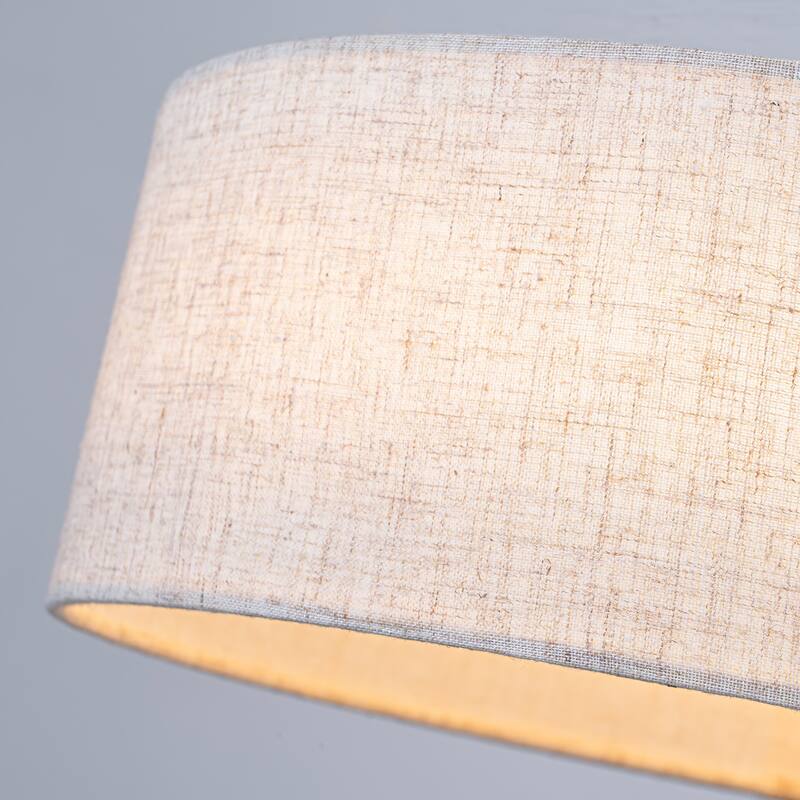 Starsky Modern Linen Drum Flush Mount Ceiling Light with 5-CCT Selectable LED (3000-6000K)