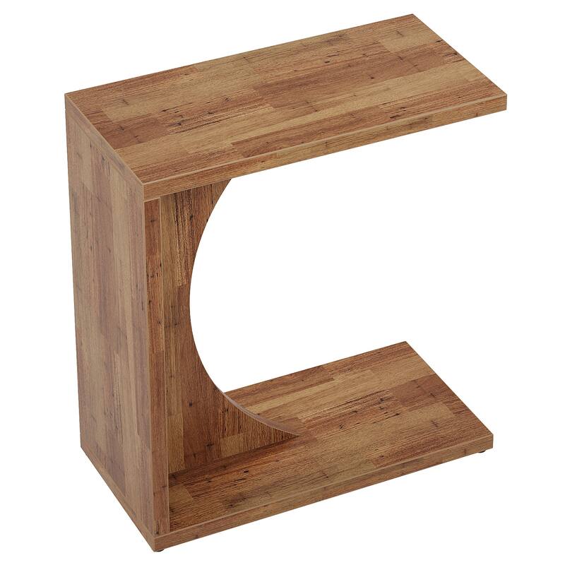 C-Shaped End Table for Couch, Side Table for Small Space