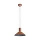 preview thumbnail 2 of 1, Golden Lighting Faroe 13in Integrated LED Pendant in Coffee/Black Felt - Brown