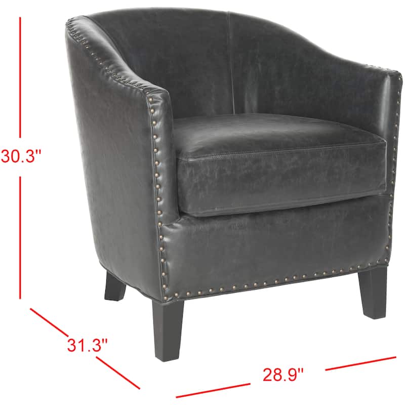 SAFAVIEH Lyra Antique Black Club Chair - 28.9" x 31.3" x 30.3" - 29Wx31Dx30H