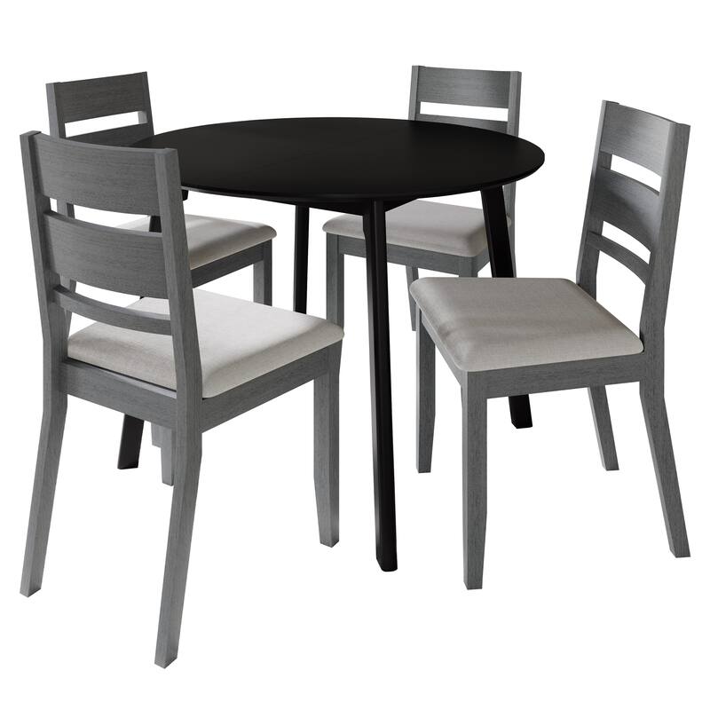 CraftPorch Elegance 4-Piece Chair and Round Table Wooden Dining Set