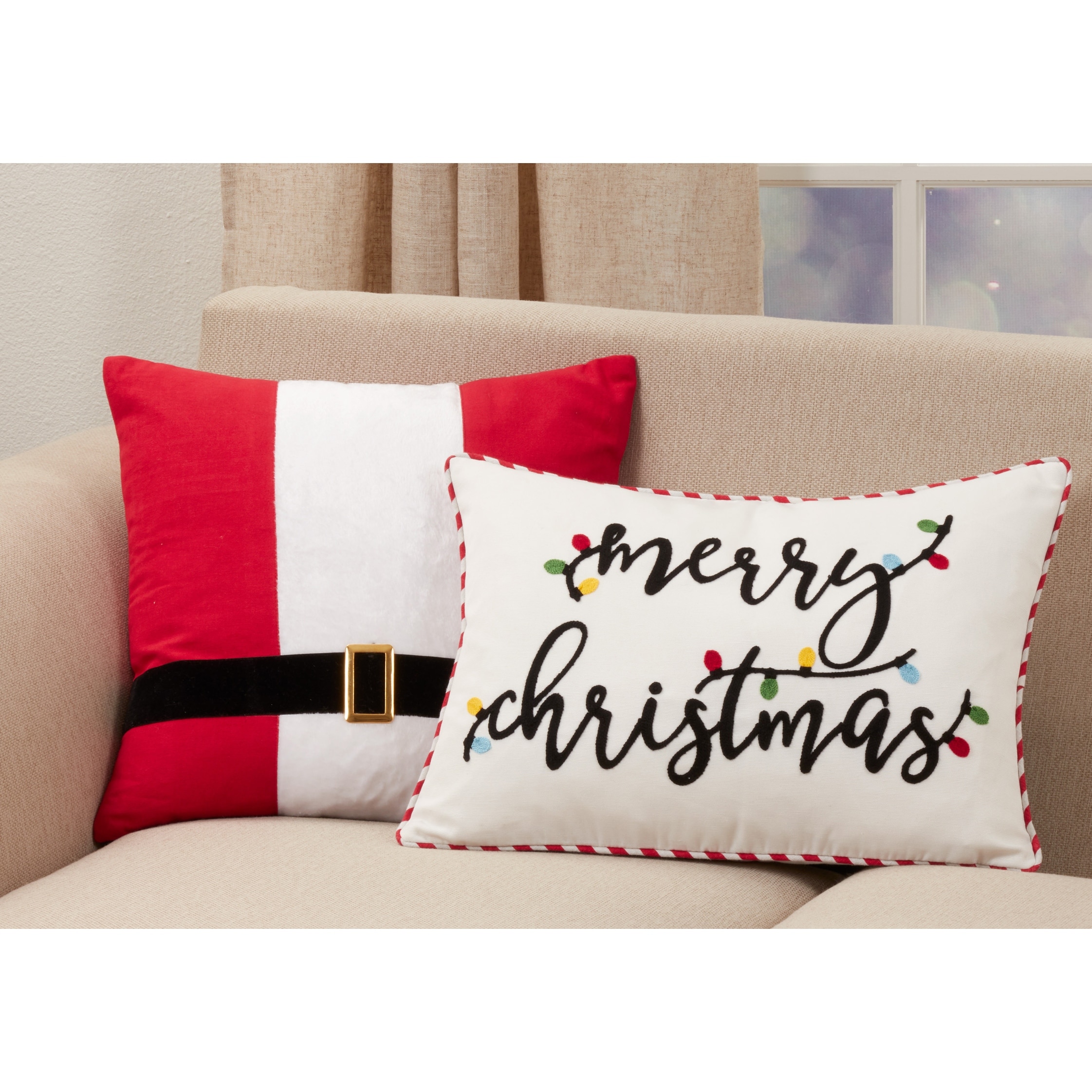 Saro Lifestyle Throw Pillow With Merry Christmas Design