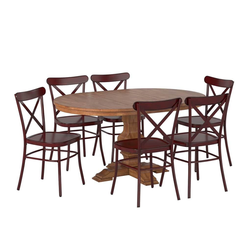 Eleanor Dining Set with Metal X-Cross Back Chairs by iNSPIRE Q Classic