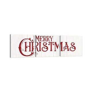 iCanvas "Vintage Christmas Signs panel I-Merry Christmas" by Tara Reed 3-Piece Canvas Wall Art Set