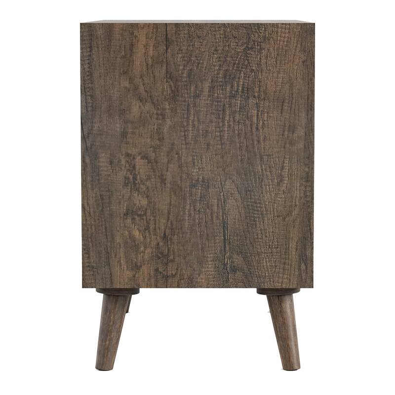 Furniture of America Orelo Modern Dark Brown Wood 2-Drawer Nightstand