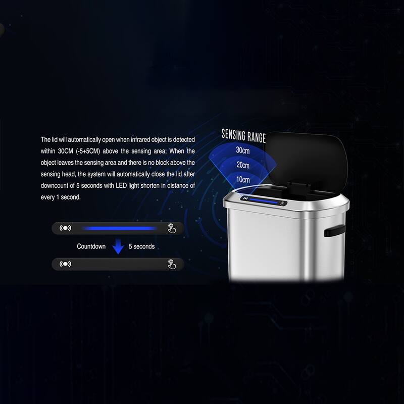 50L Smart automatic Trash Cans - Full Intelligent Sensor