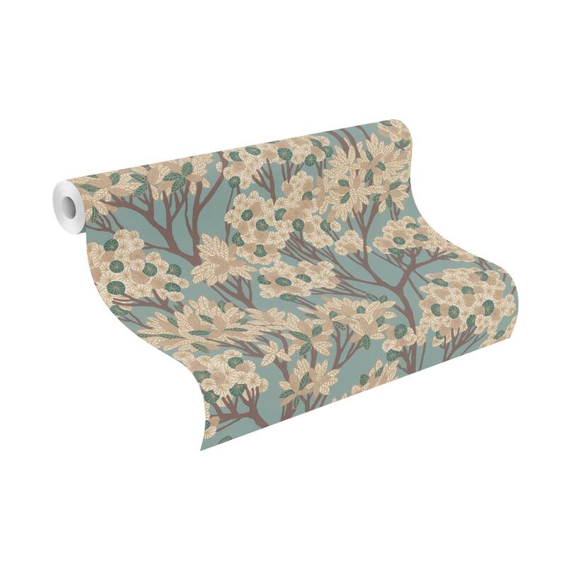 Rasch Stickley Sky Blue Tree Wallpaper