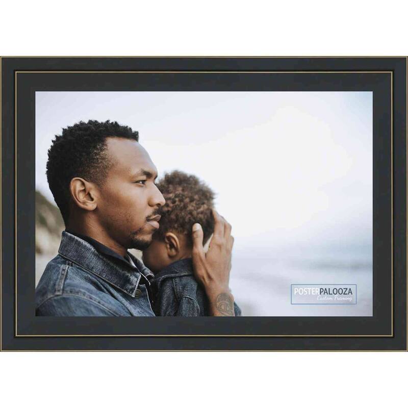 11x16 Contemporary Black Complete Wood Picture Frame with UV Acrylic, Foam Board Backing, & Hardware