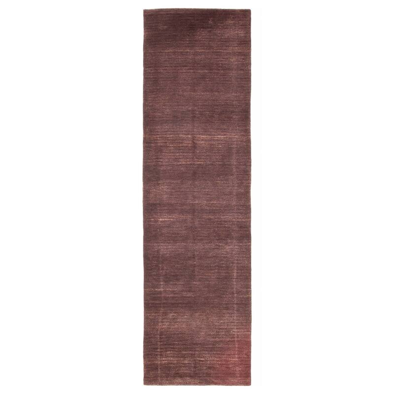 ECARPETGALLERY Hand-knotted Opulence Dark Brown Wool Rug - 3'2 x 11'8 - Dark Brown - 3'2 x 11'8