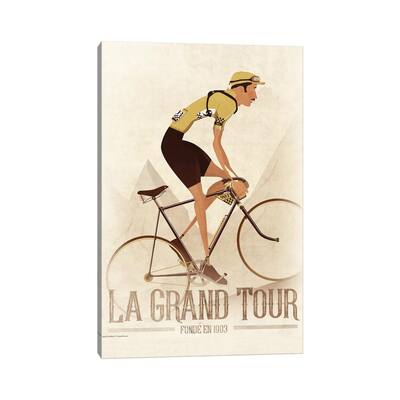 iCanvas "Vintage Tour De France Cyclist" by WyattDesign Canvas Print