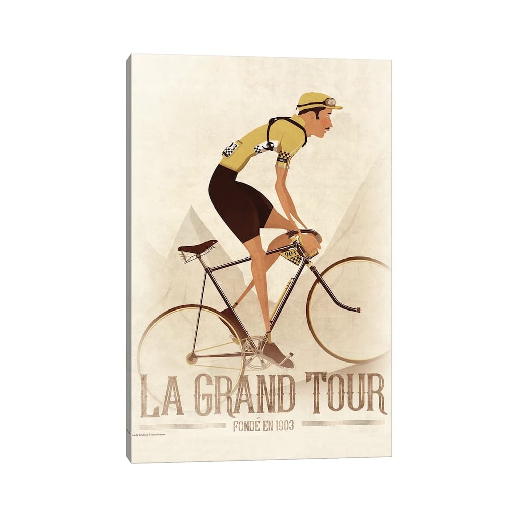 iCanvas "Vintage Tour De France Cyclist" by WyattDesign Canvas Print