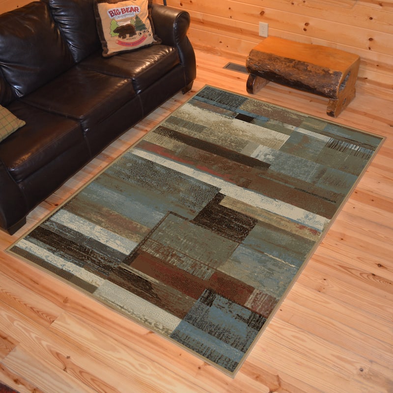 Hearthside Scenic Vision Lodge Contemporary Area Rug