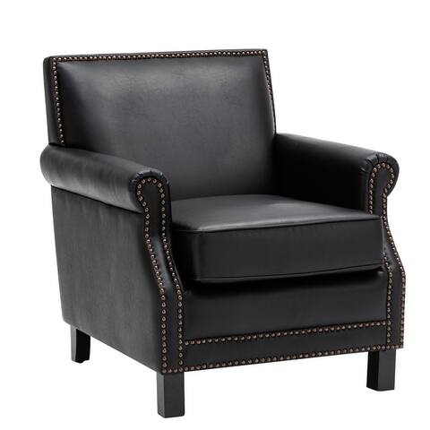 Living Traditional Upholstered Club Chair with Nailhead Trim