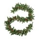preview thumbnail 2 of 3, 9-foot Mixed Spruce Pre-Lit Warm White LED Artificial Christmas Garland by Christopher Knight Home - Green+White