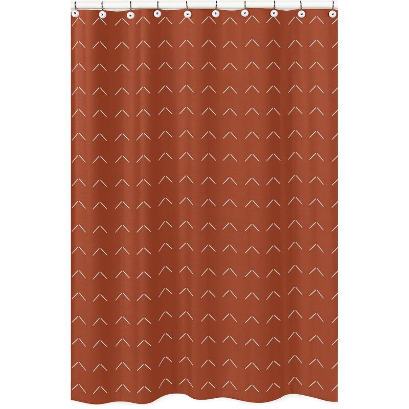 Boho Arrow Bathroom Fabric Bath Shower Curtain - Ivory Burnt Orange Modern Farmhouse Southwest Shabby Chic for Bohemian Diamond