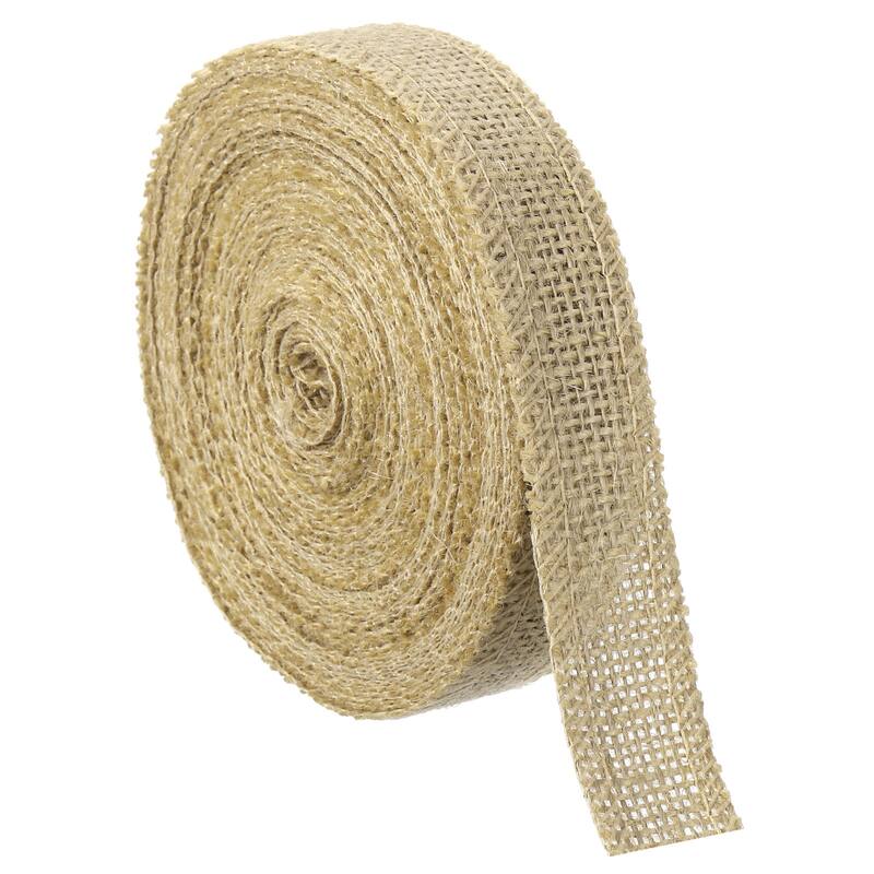 10 Yards Natural Burlap Ribbon Jute Burlap Wired Ribbon Rustic Ribbon - Natural Color