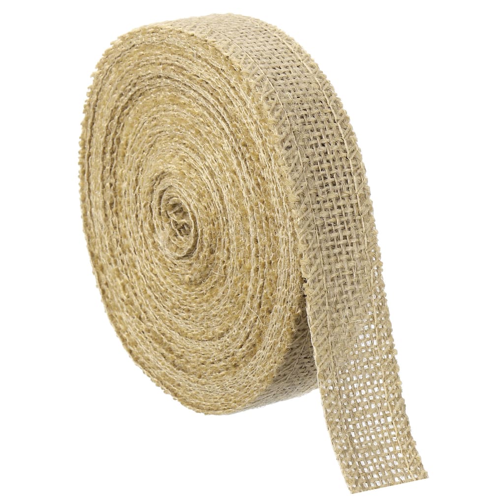 10 Yards Natural Burlap Ribbon Jute Burlap Wired Ribbon Rustic Ribbon - Natural Color