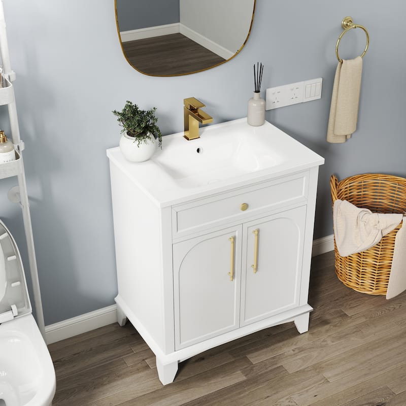 28" Freestanding Bathroom Vanity Cabinet with Sink