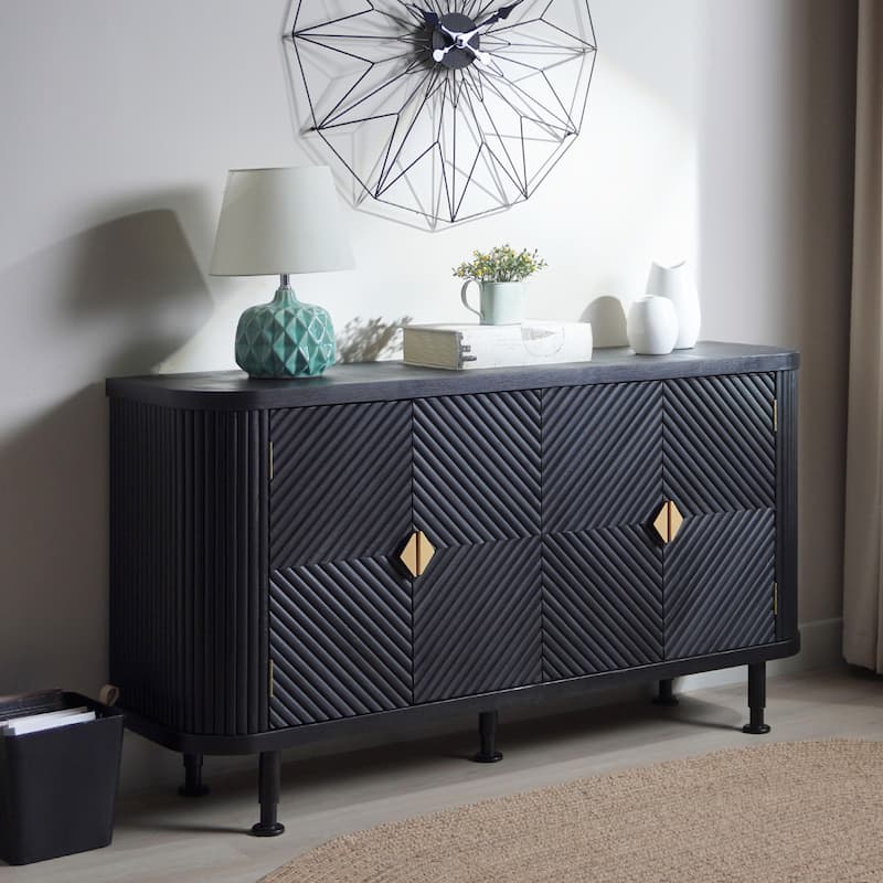 Modern Buffet Cabinet with Adjustable Shelves and Four Doors for Hallway, Entryway, Living Room