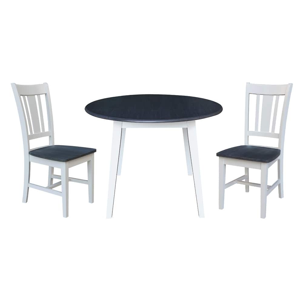42" Round Dual Drop Leaf Table with Dining Chairs