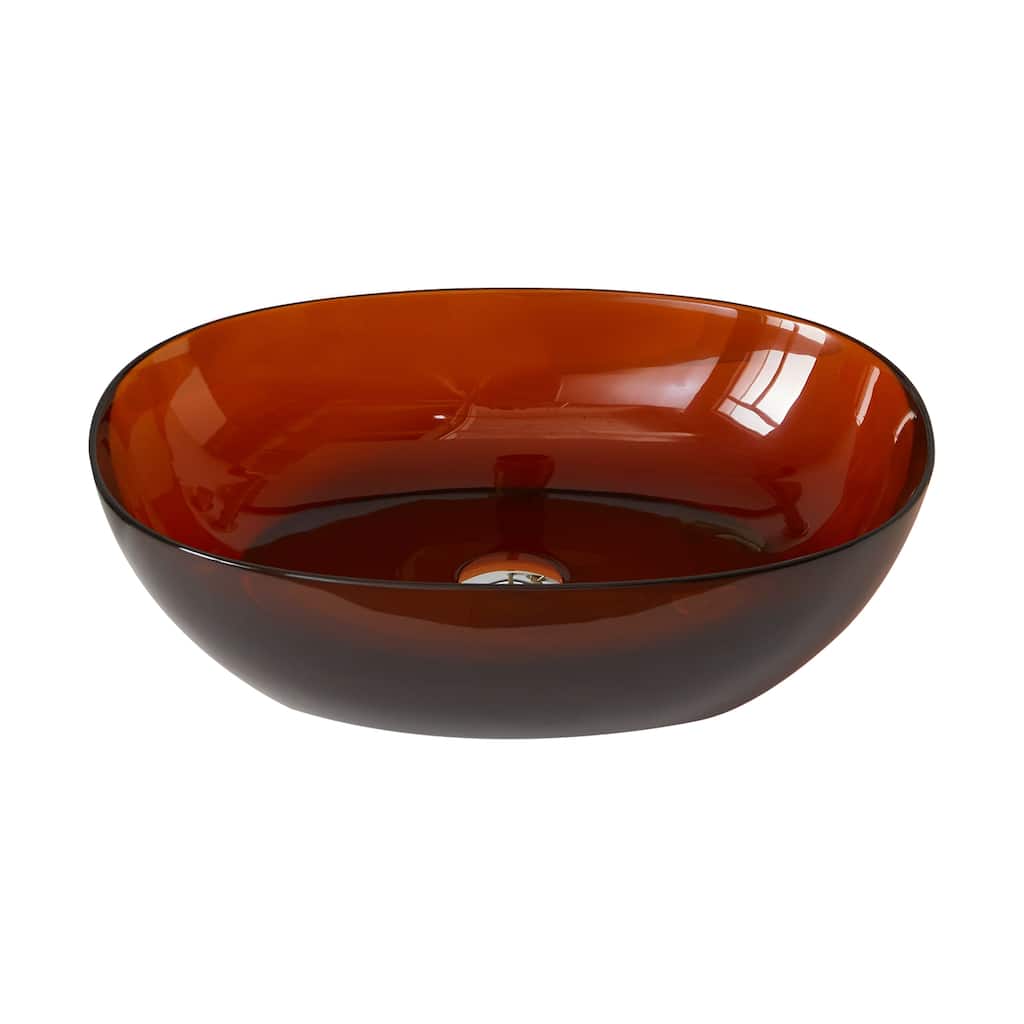 Transparent Resin Vessel Bathroom Sink Included Pop-up Drain and Drain Hose, Modern Above Counter Wash Basin with Center Drain