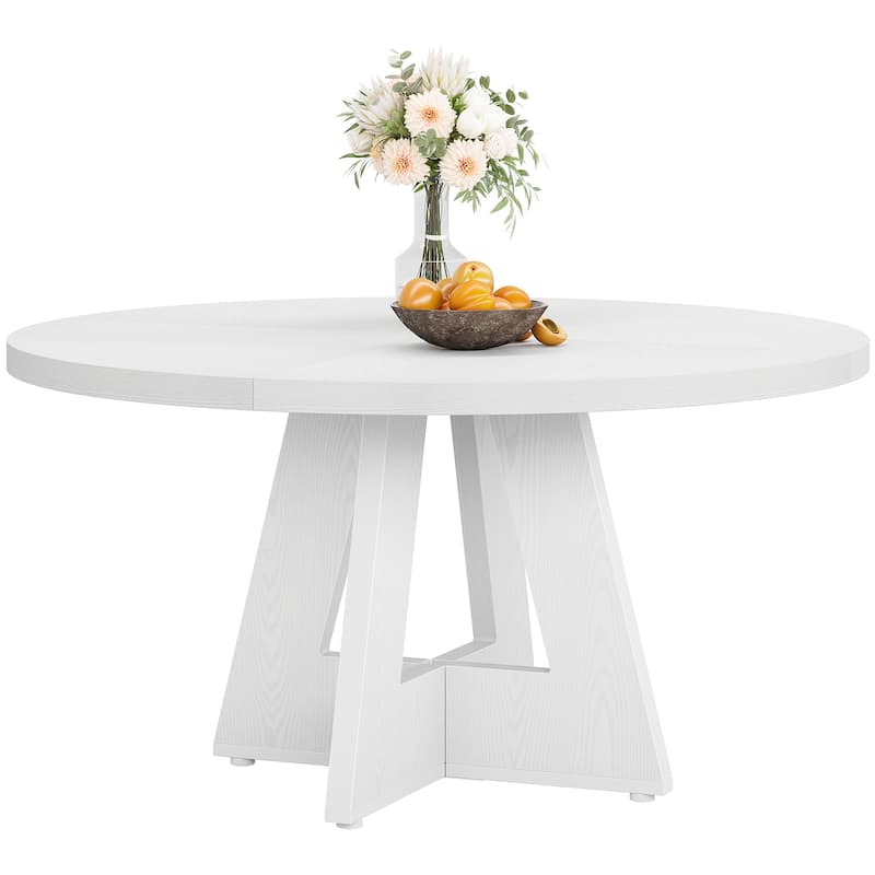 47-inch Wood Round Kitchen Dining Table for Dining Living Room