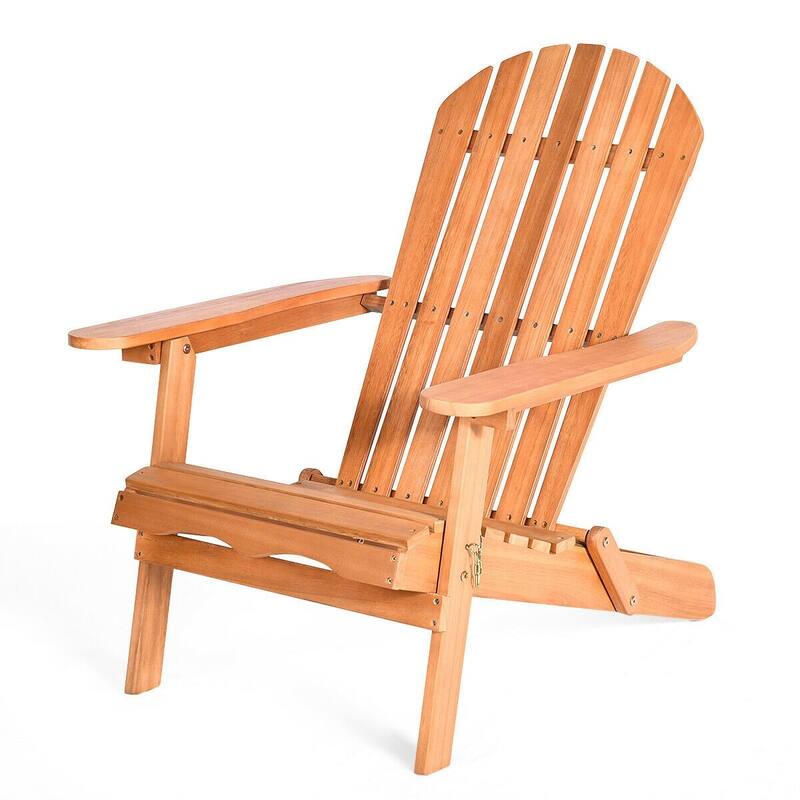 Foldable Eucalyptus Wood Outdoor Lounger Chair for Ultimate Relaxation - 34" x 28" x 35.5" ( L x W x H )