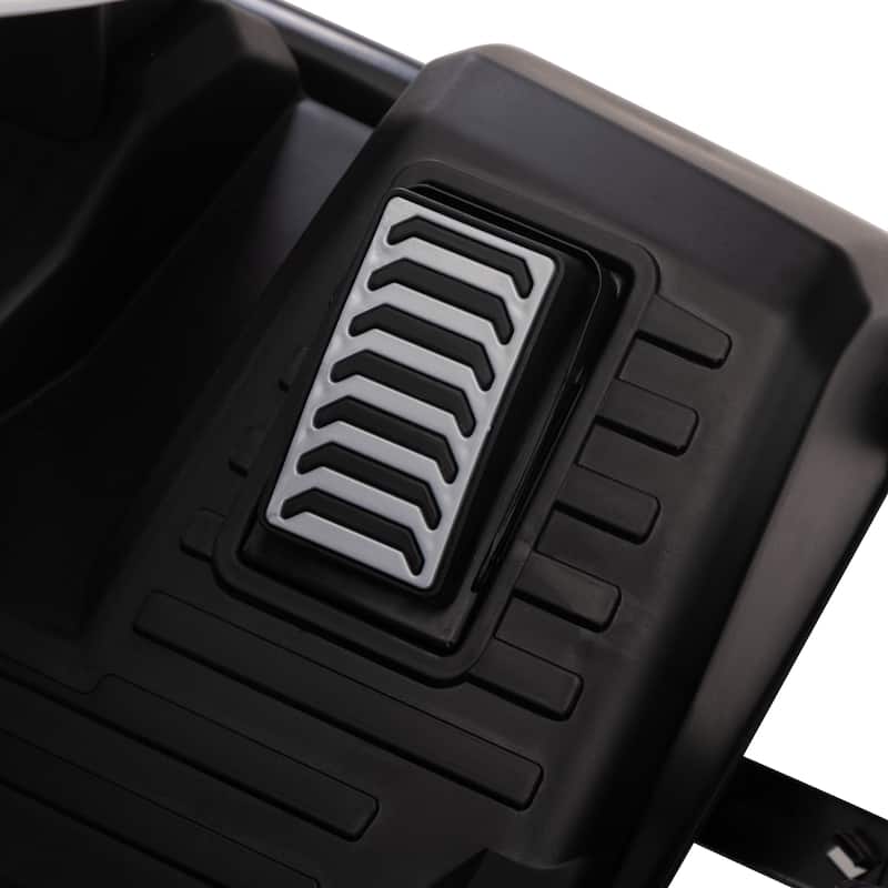 Cool Go-Kart Toy for Kids with Music, Black White Outdoor Exclusive Go-Kart for Kids with Protective Gear, 12V Ride on Car