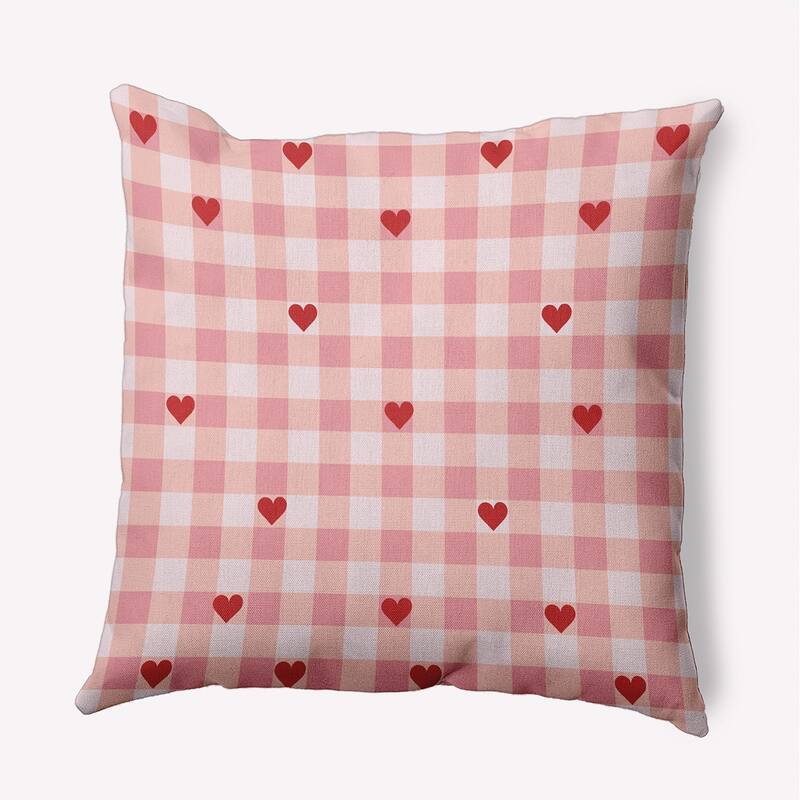 Woven Hearts Accent Pillow - Pink Icing - 18" x 18"
