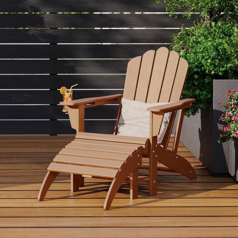 Aderson Outdoor Poly Adirondack Chair with Ottoman