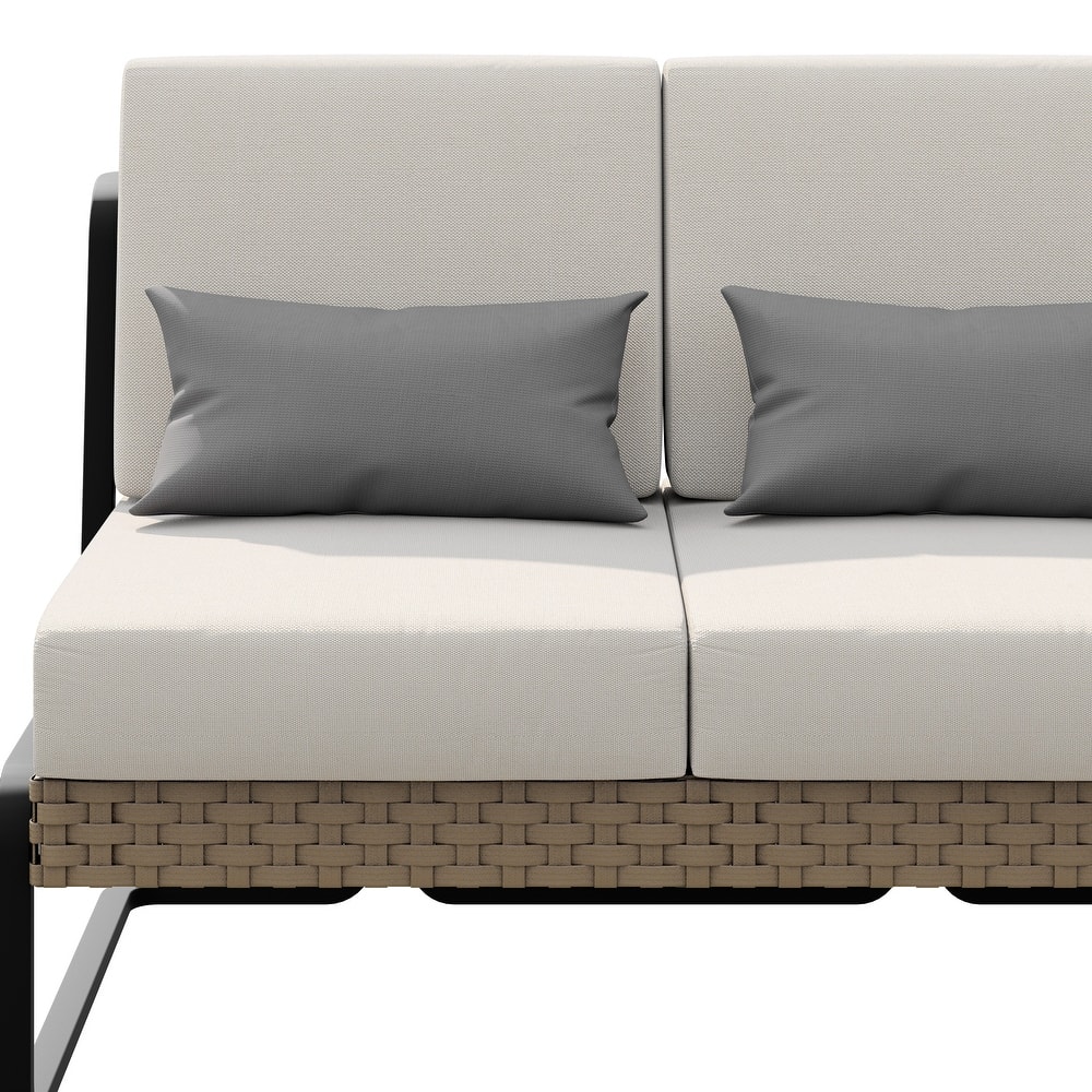 Corvus Akrotiri Outdoor Wicker Armless Loveseat