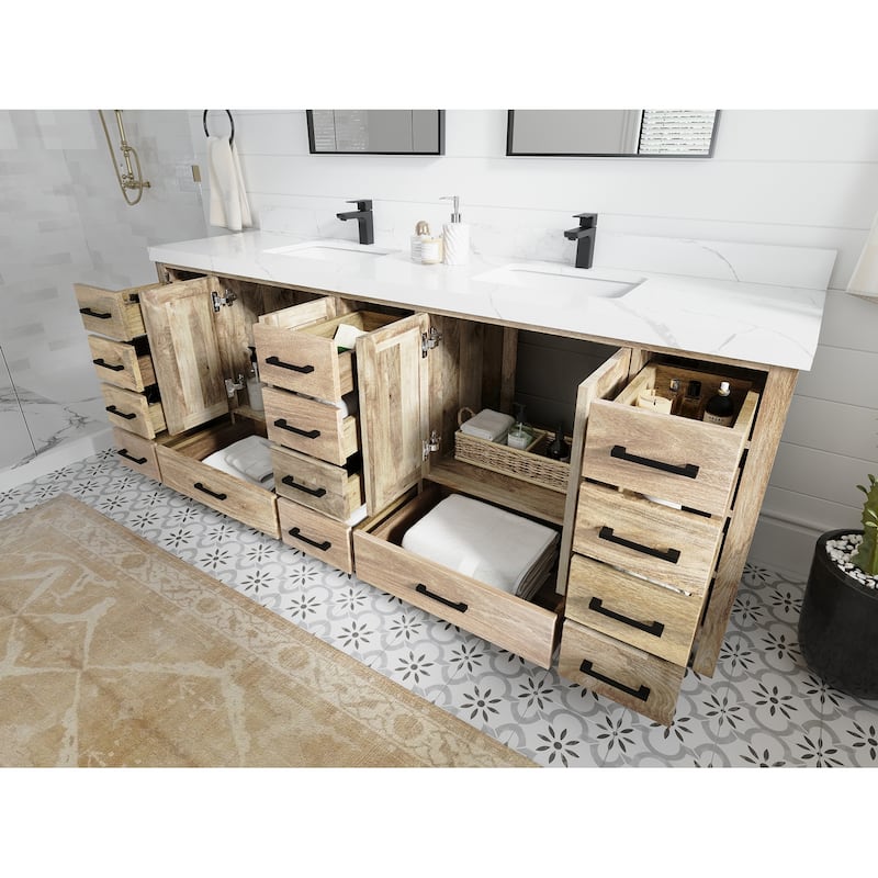 Willow Collections 84 in. W x 22 in. D Malibu Mango Double Sink Bathroom Vanity with Countertop