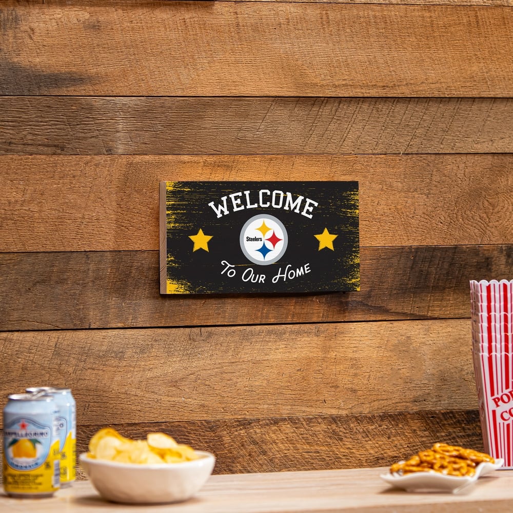 Pittsburgh Steelers Wooden Door Decor Wall Sign - Multi-Color