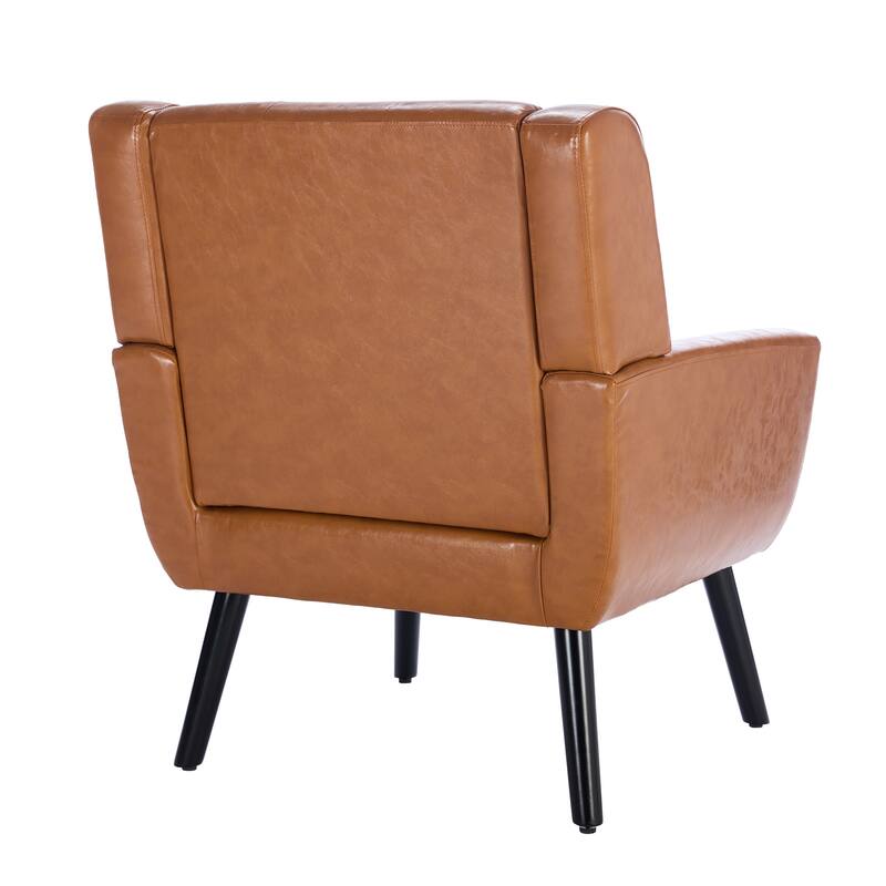 PU Accent Chair with Curved Back