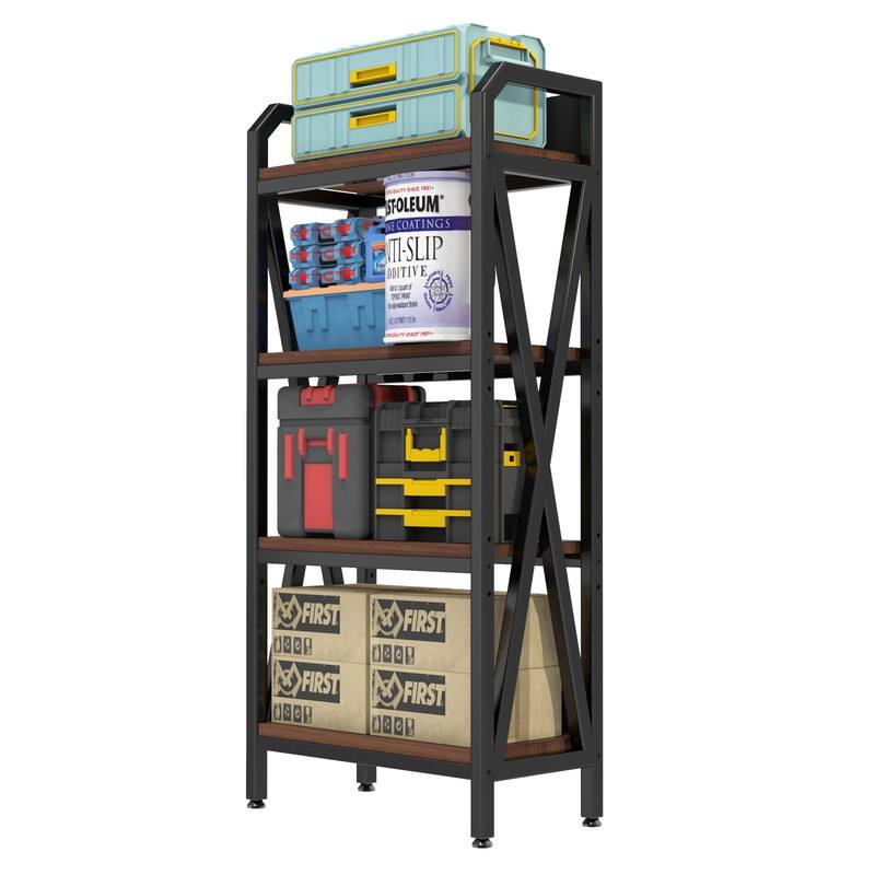 4-Tier Baker's Rack with Wooden Shelves - Versatile Storage Organizer for Kitchen, Pantry, Bathroom & More, 25.60'' Length