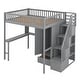 preview thumbnail 8 of 34, Full Size Solid Wood Frame Loft Bed with Bookshelf, Drawers, Desk and Wardrobe