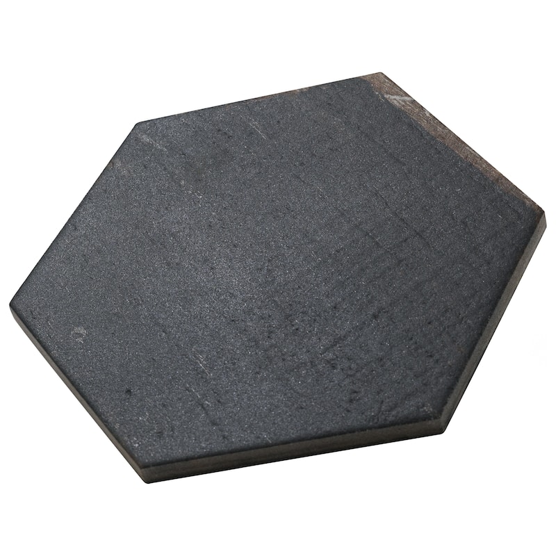 Merola Tile Retro Mini Hex Nero 7" x 8" Porcelain Floor and Wall Tile