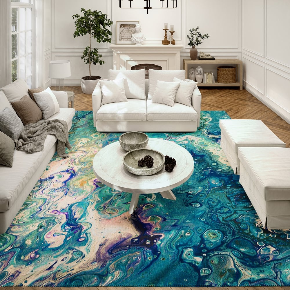 Indoor/ Outdoor Addison Karina Abstract Washable Area Rug