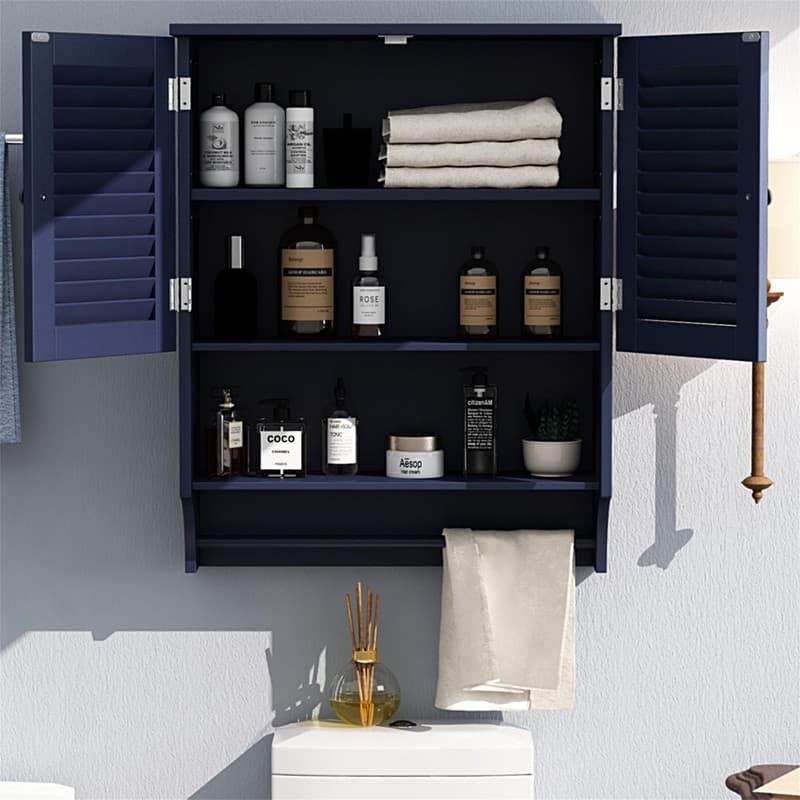 Medicine Cabinet with Towels Bar - 8.9"D x 23.6"W x 29.3"H