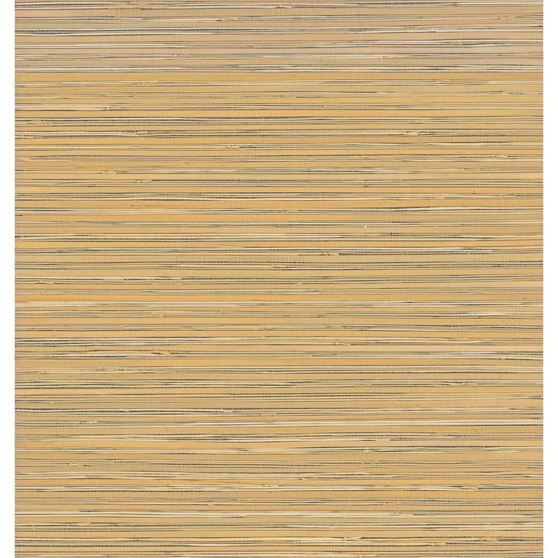 A-Street Prints Ushi Black Grasscloth Wallpaper