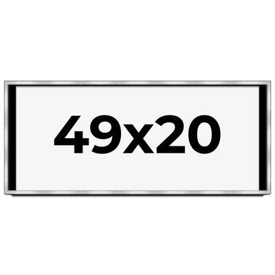 49x20 Shadow Box Frame Silver | 1.375 Inches Deep Real Wood