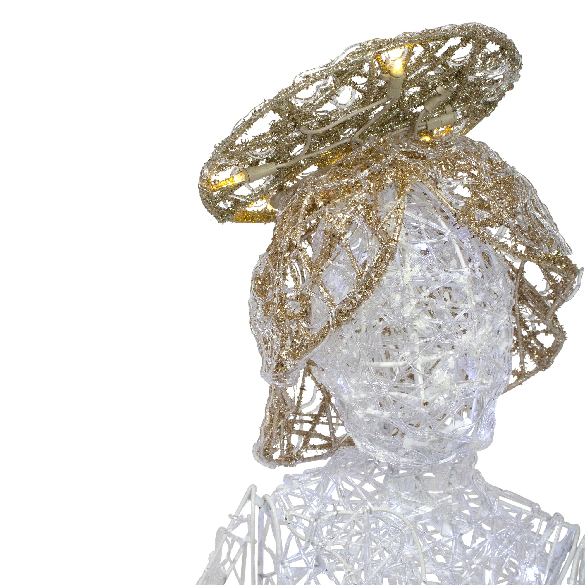 Shop 62 White Standing Angel With Gold Wings Led Lighted