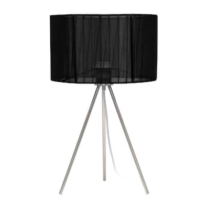 Creekwood Home 19.69" Contemporary Brushed Nickel Pedestal Table Lamp - 19.69