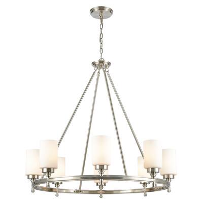 Dawson 8-Light chandelier in Satin Nickel